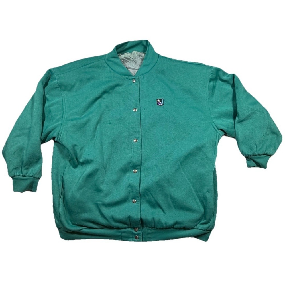 Vintage 1980s Dani Colby Women's Reversible Light Jacket Size M Green / Gray
